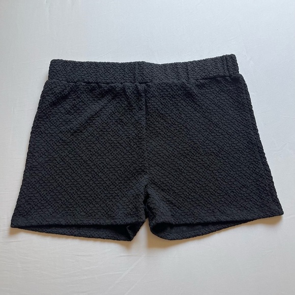 NWT MINDY x ANDIE Marco black swim textured high rise knit shorts